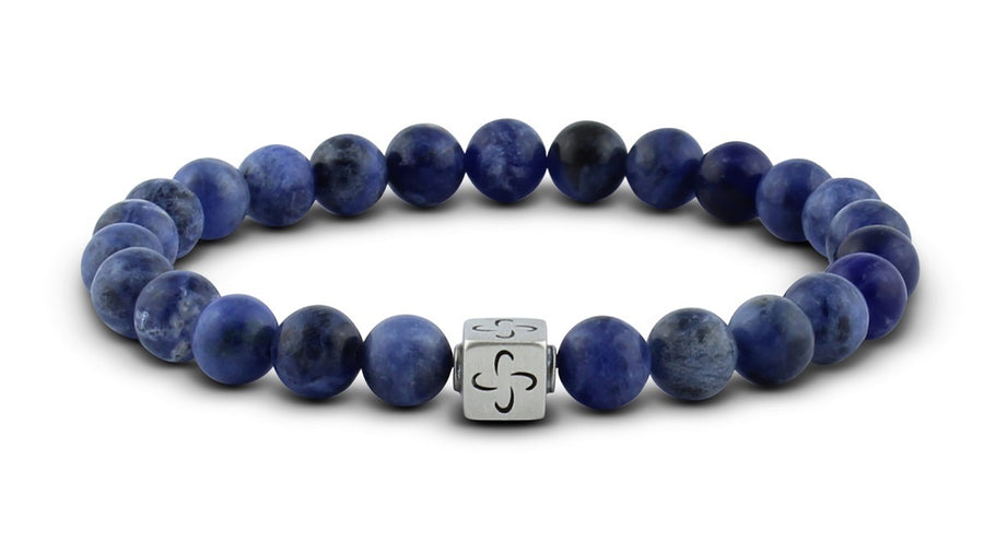Pravano - Slim Line Sodalite Silver Tabono Men's Bracelet