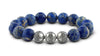 Pravano - Grand Ocean Blue Jasper Silver Trio Men's Bracelet