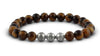 Pravano - Slim Line Tiger Eye Silver Trio Men's Bracelet