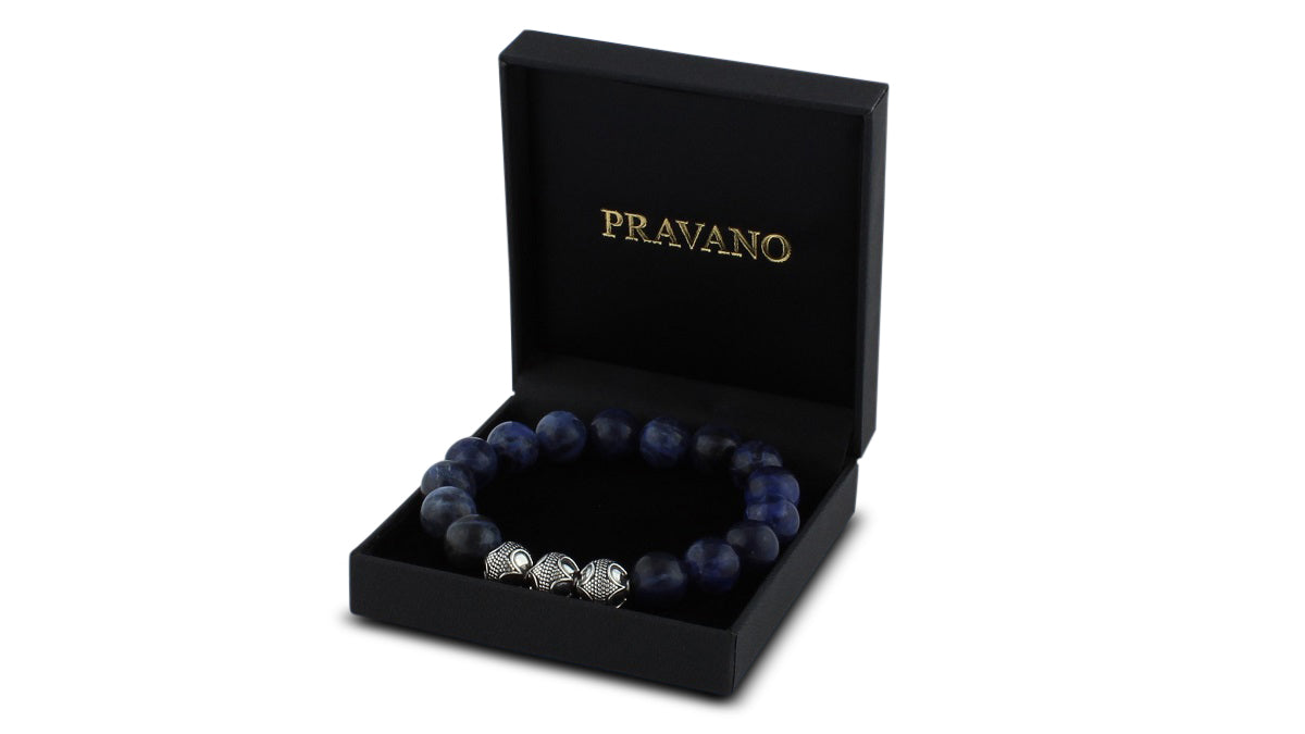 Grand Sodalite Silver Trio Bracelet