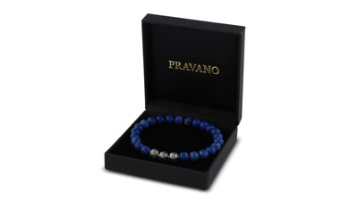Ocean Blue Jasper Silver Trio Bracelet