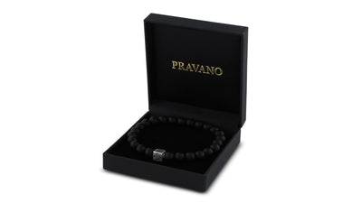 Matte Onyx Silver Tabono Bracelet