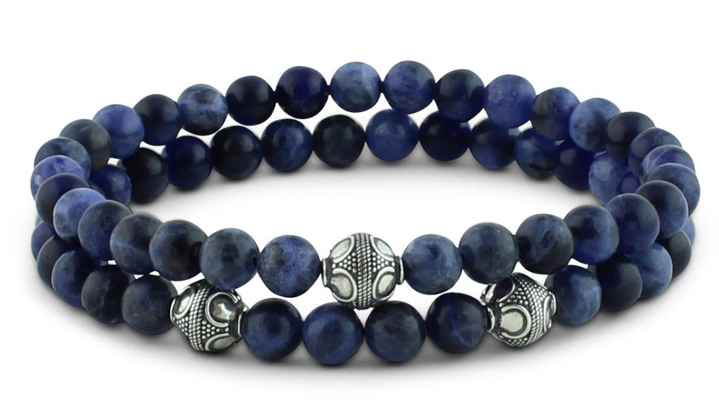 Sodalite and Silver Bracelets