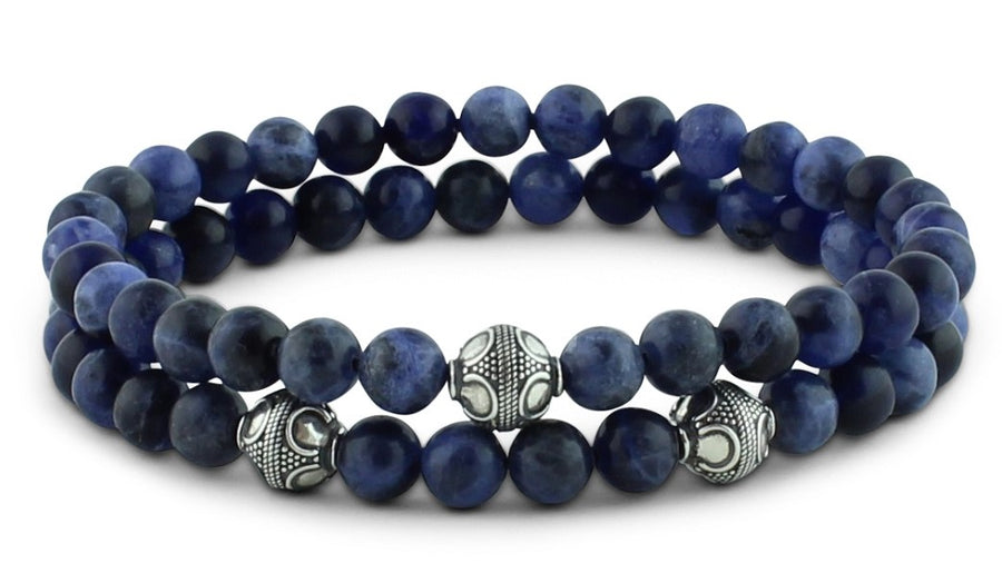 Sodalite and Silver Bracelets