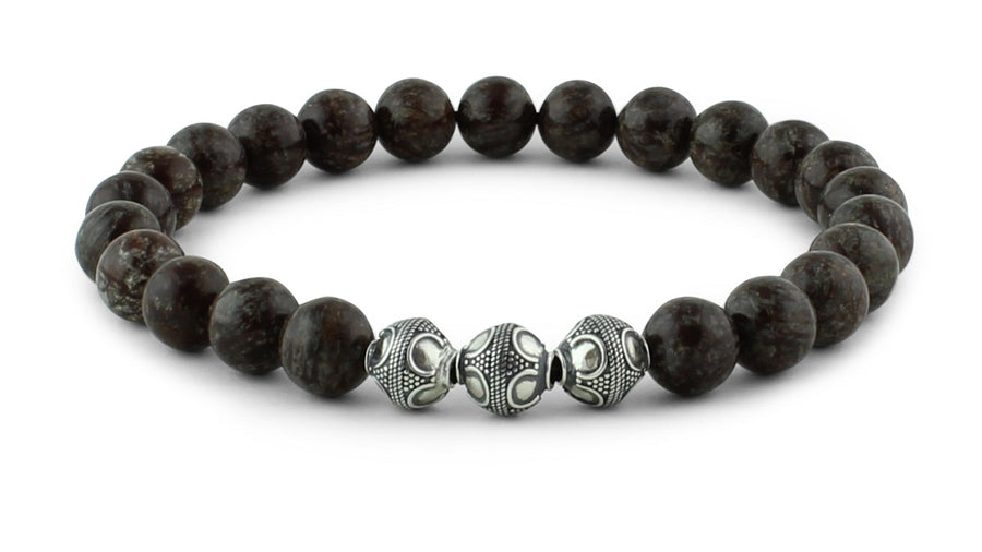 Snowflake Obsidian Silver Trio Bracelet