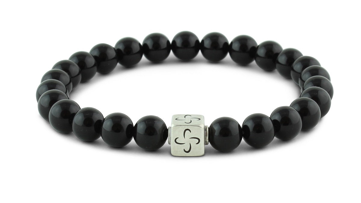 Polished Onyx Silver Tabono Bracelet