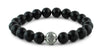 Polished Onyx and Silver Bracelet