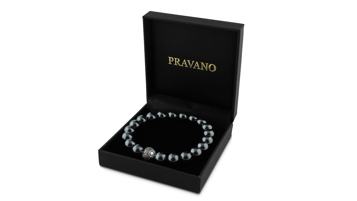 Hematite and Silver Bracelet