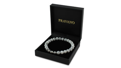 Howlite Silver Trio Bracelet