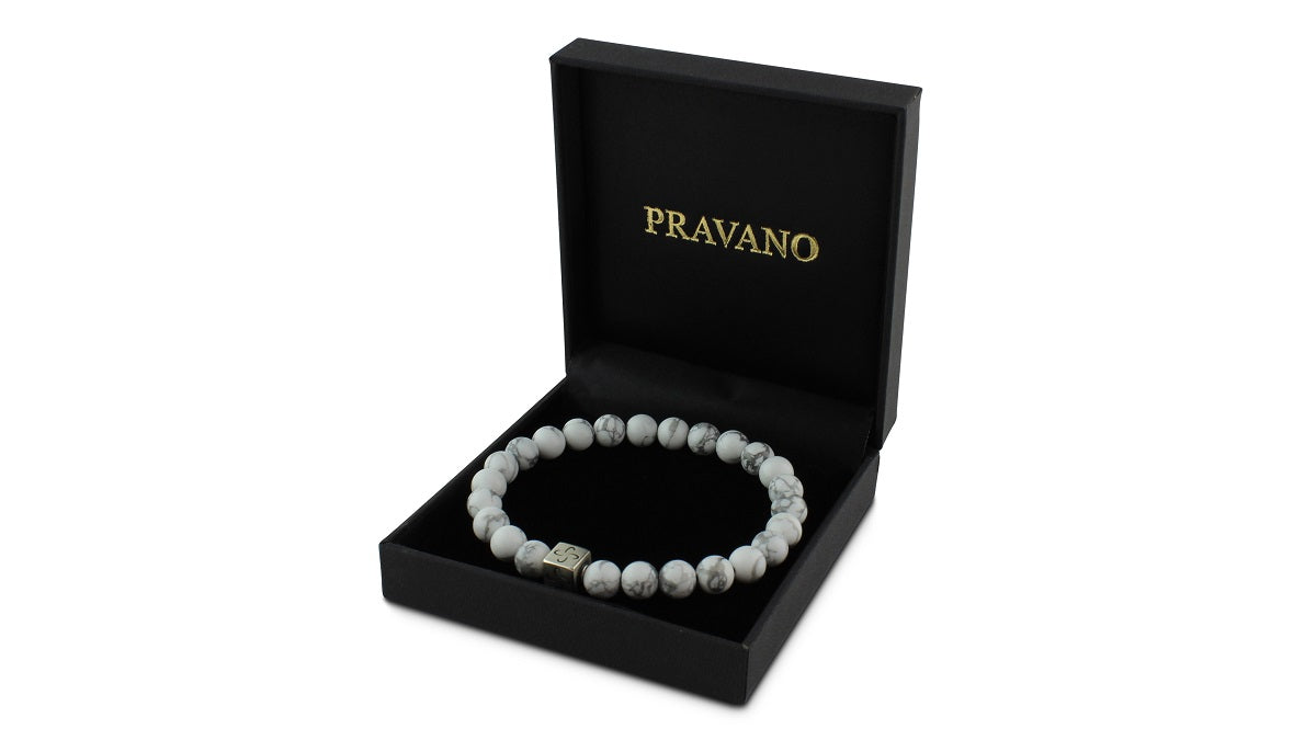 Howlite Silver Tabono Bracelet