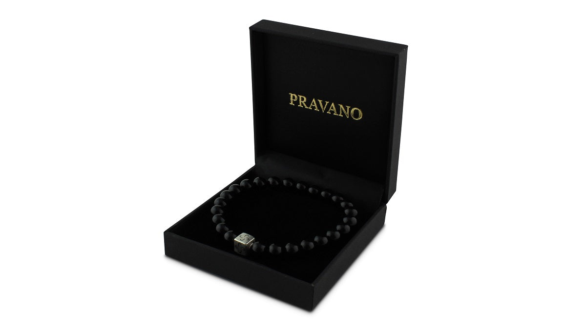 Polished Onyx Silver Tabono Bracelet