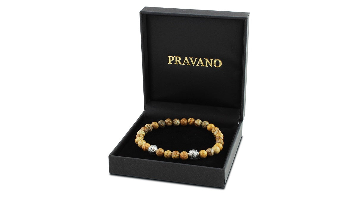 Picture Jasper and Silver Bracelets