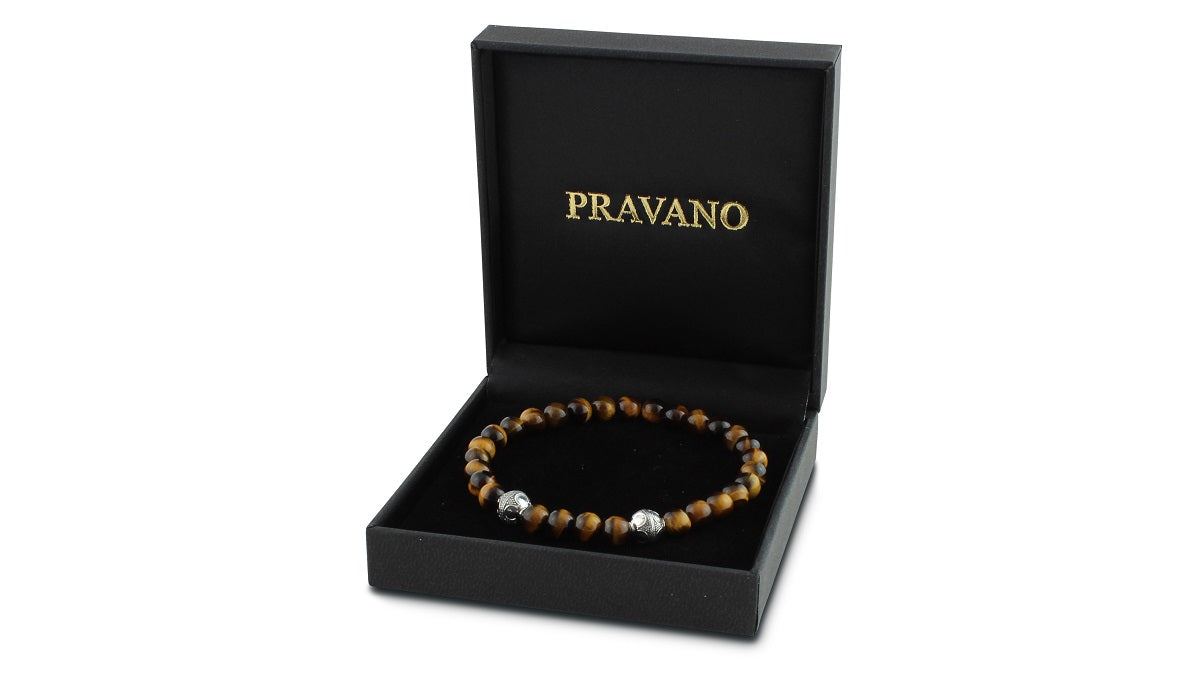 Tiger Eye and Silver Bracelets