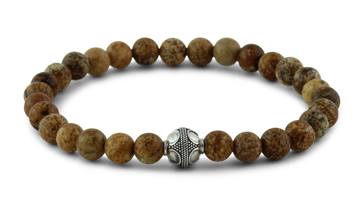 Picture Jasper and Silver Bracelets