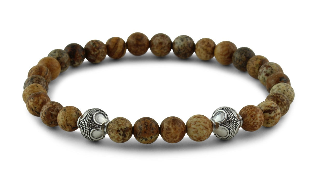 Picture Jasper and Silver Bracelets