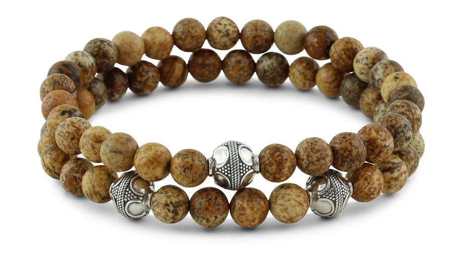 Picture Jasper and Silver Bracelets