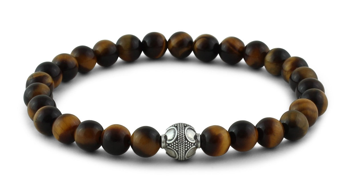 Tiger Eye and Silver Bracelets