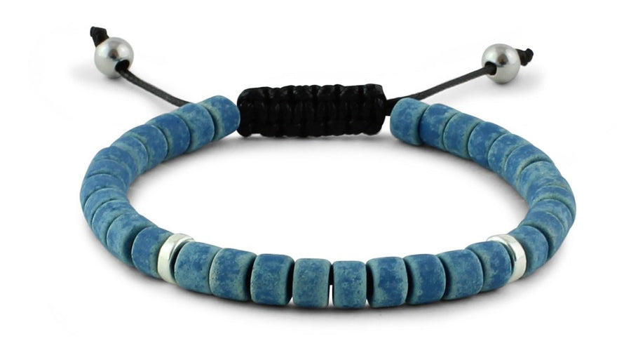 Blue and Silver Ceramic Bracelet