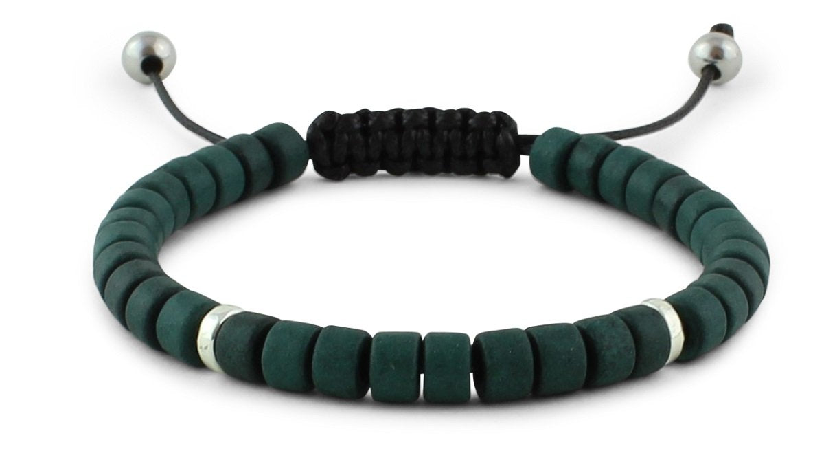 Green and Silver Ceramic Bracelet