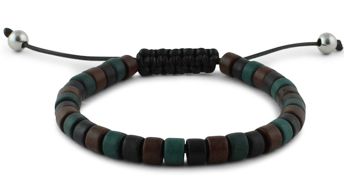 Brown, Grey and Green Ceramic Bracelet