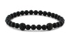 Matte Onyx and Two Black CZ Diamond Beads Bracelet