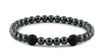 Hematite and Two Black CZ Diamond Beads Bracelet