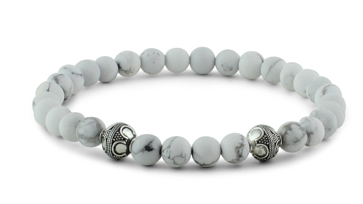 Howlite and Silver Bracelets
