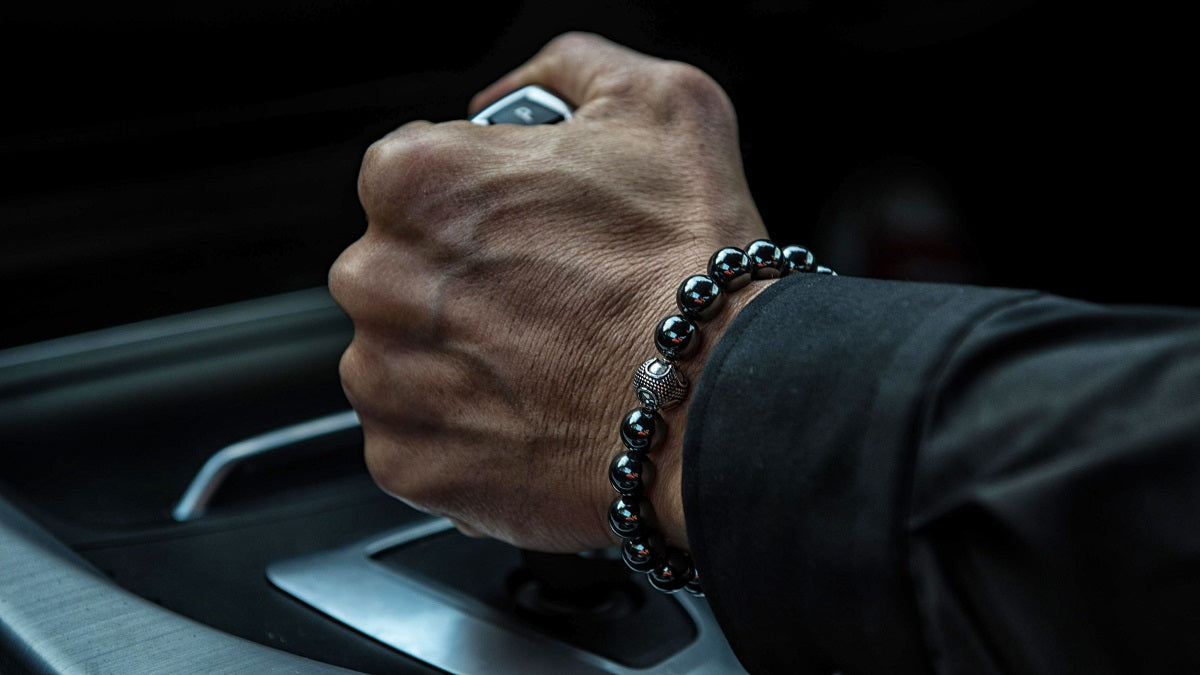 Hematite and Silver Bracelet