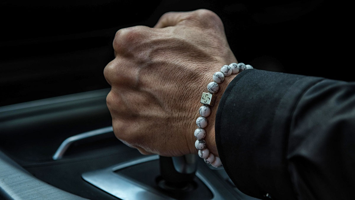 Howlite Silver Tabono Bracelet