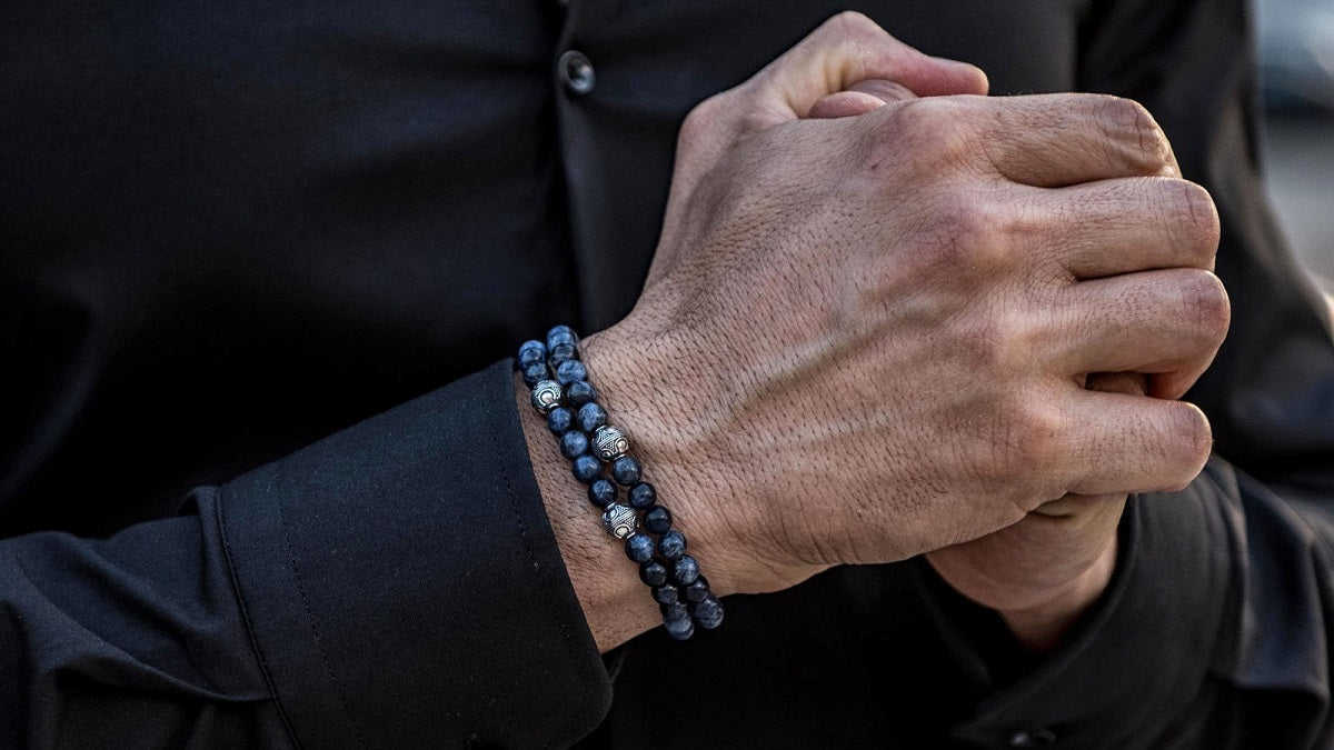 Sodalite and Silver Bracelets