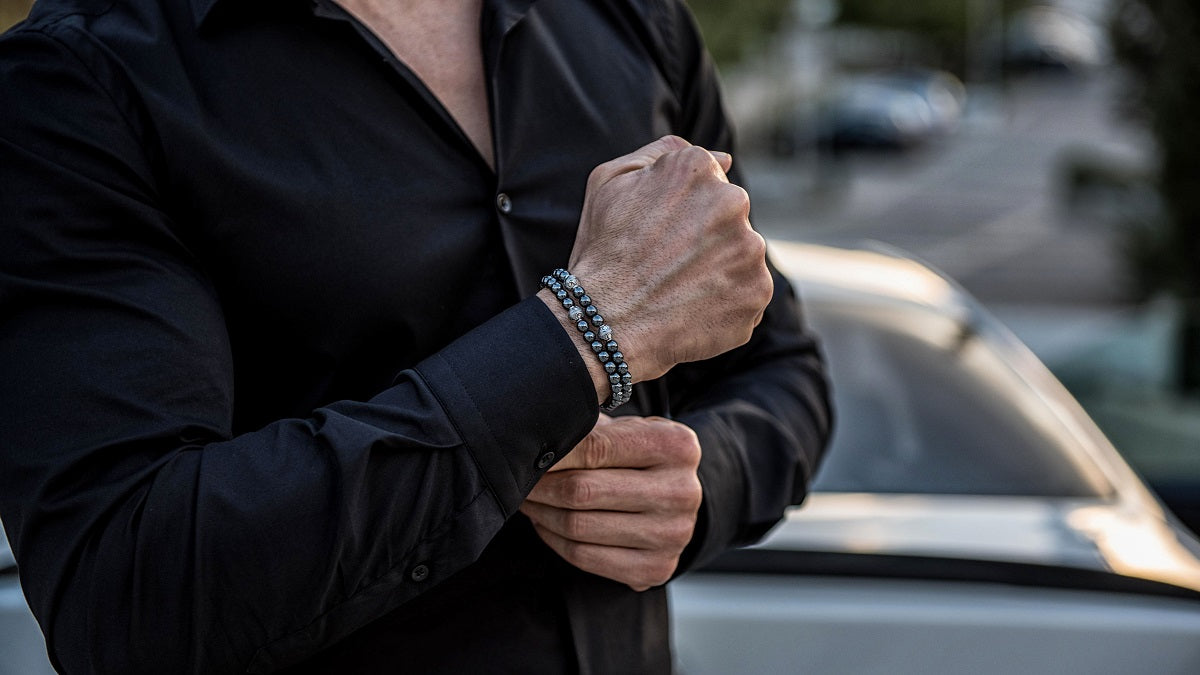 Hematite and Silver Bracelets