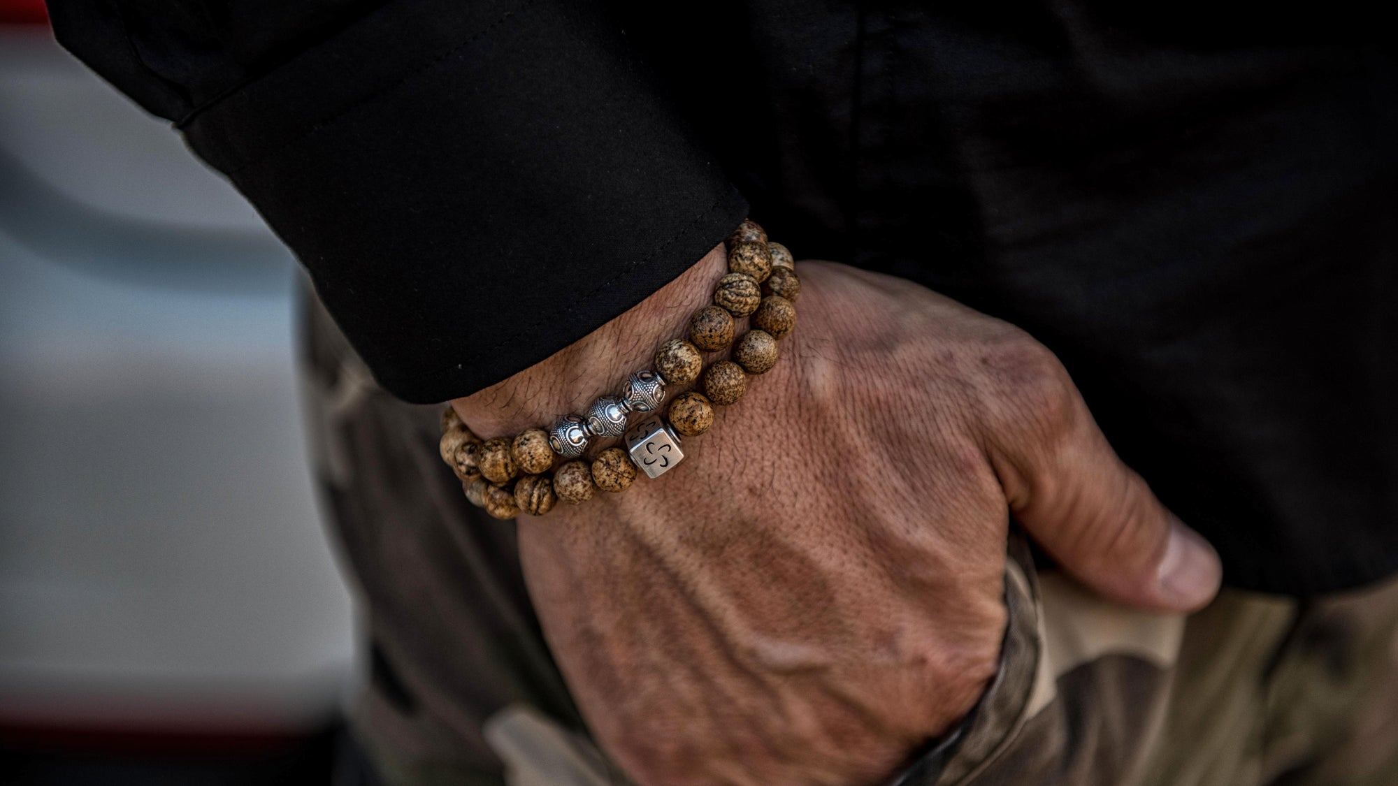 Picture Jasper Silver Tabono Bracelet