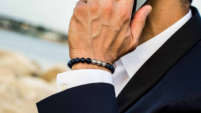Sodalite Silver Trio Bracelet