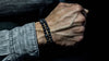 Matte Onyx and Two Black CZ Diamond Beads Bracelet