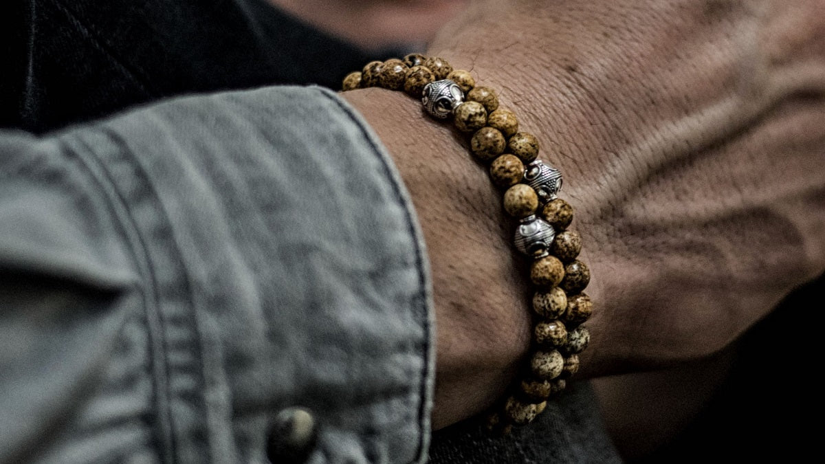 Picture Jasper and Silver Bracelets