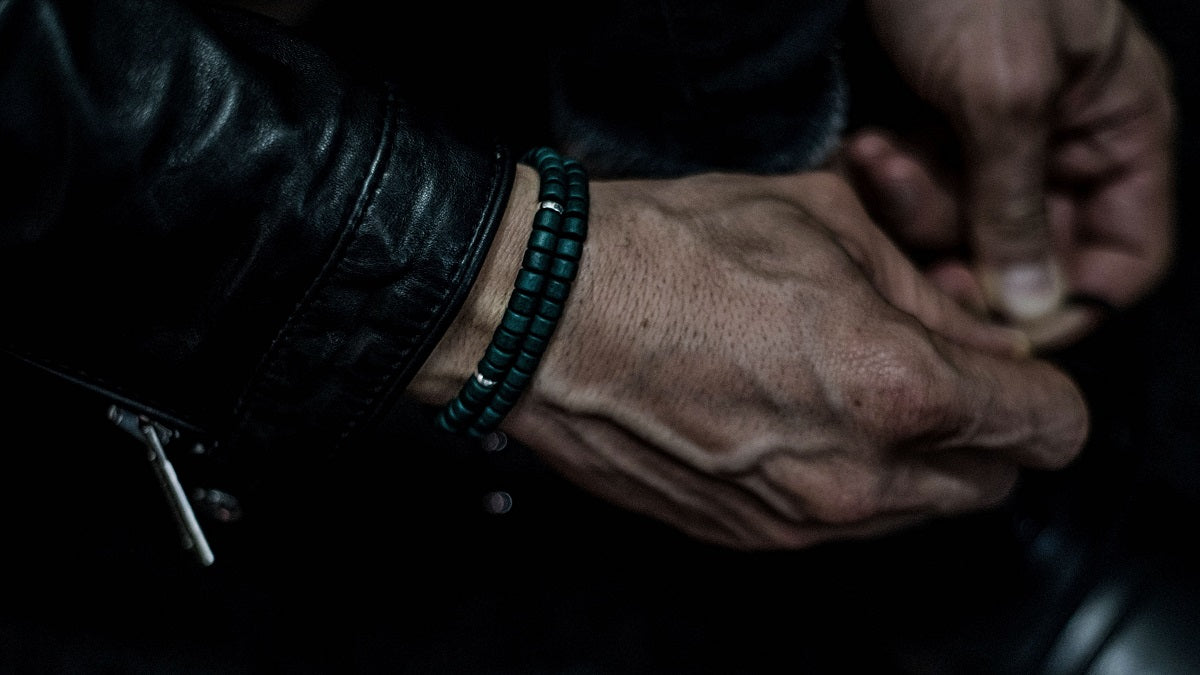 Green and Silver Ceramic Bracelet
