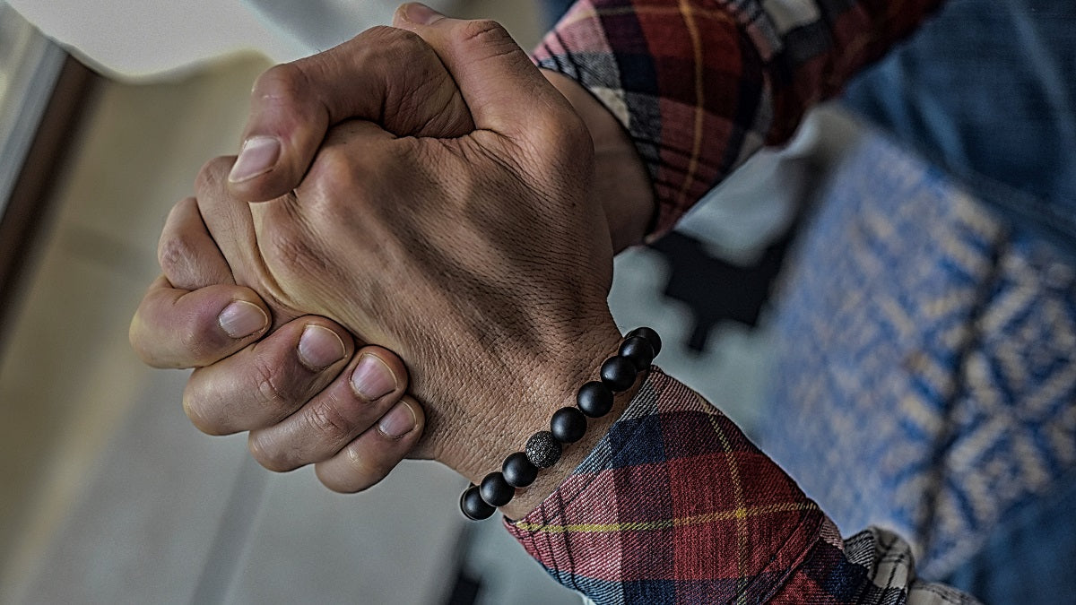 Matte Onyx and Black CZ Diamond Bead Bracelet