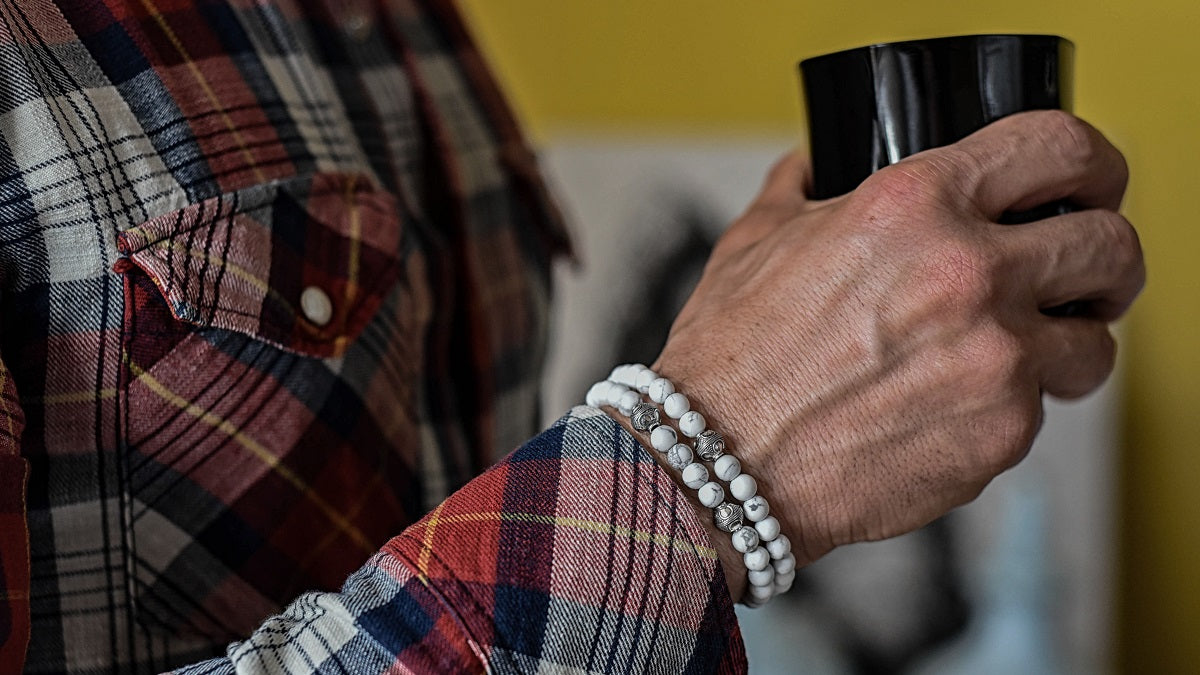 Howlite and Silver Bracelets