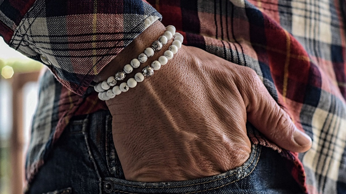 Howlite and Silver Bracelets