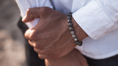 Grey Jasper Silver Trio Bracelet
