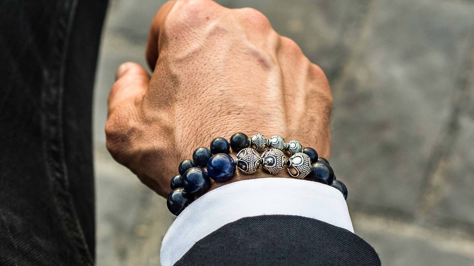 Grand Sodalite Silver Trio Bracelet