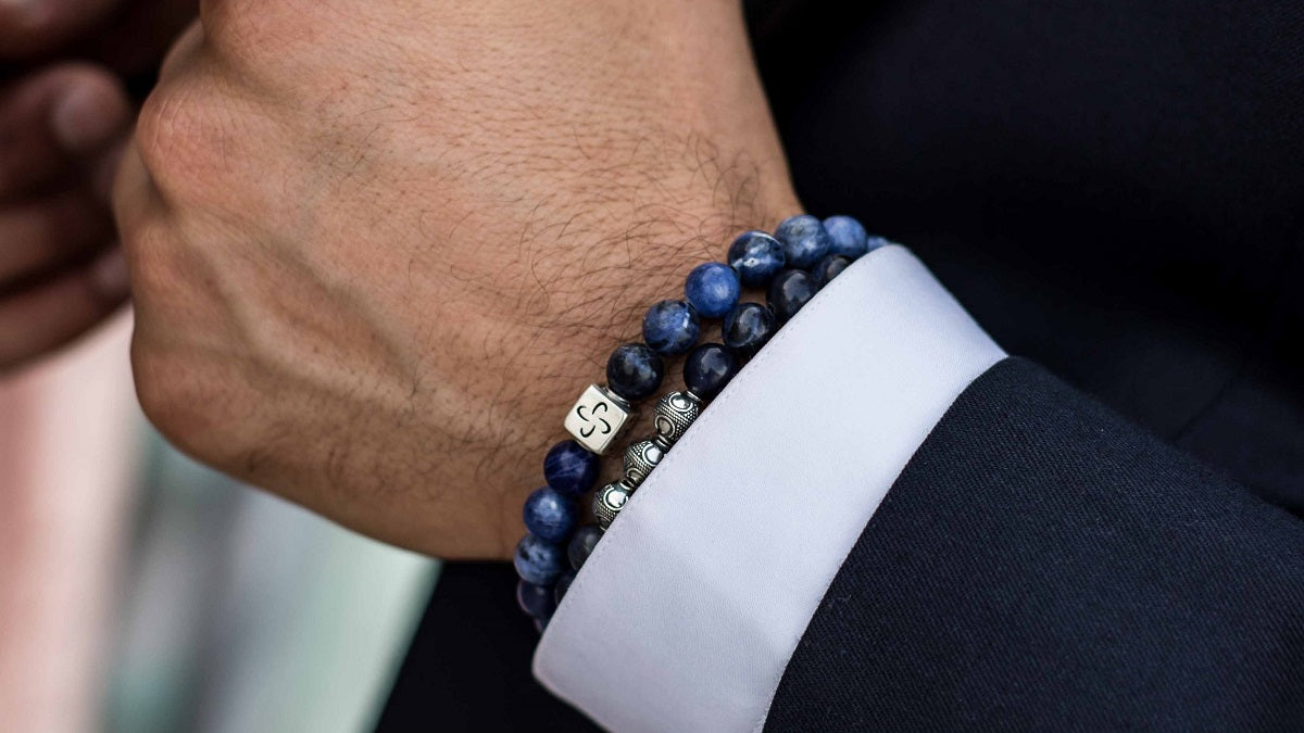 Sodalite Silver Tabono Bracelet