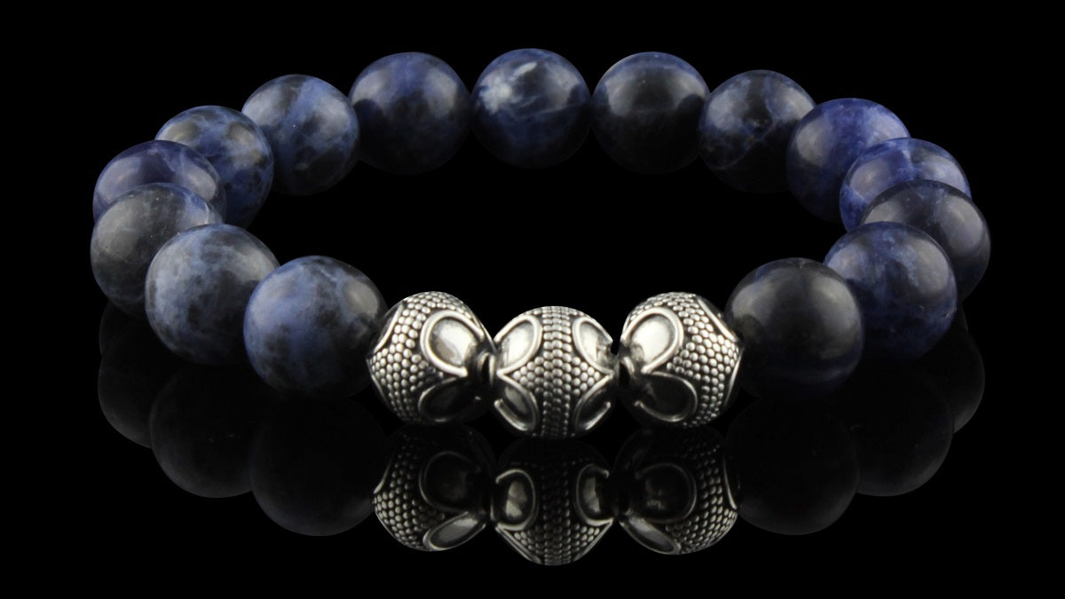 Grand Sodalite Silver Trio Bracelet