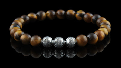 Tiger Eye Silver Trio Bracelet